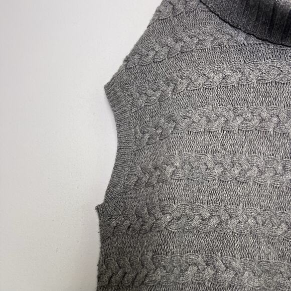 Banana Republic Women Turtleneck Sleeveless Sweater Lambswool Cotton Sz XL Gray - Picture 4 of 12